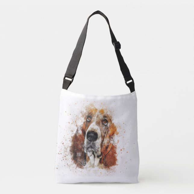 Sac Ajustable Basset Hound Chien blanc Brown Chasseur d'animaux  (Devant)