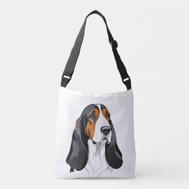 Sac Ajustable Basset Hound Vector Graphisme Art Portrait Animal (Devant)