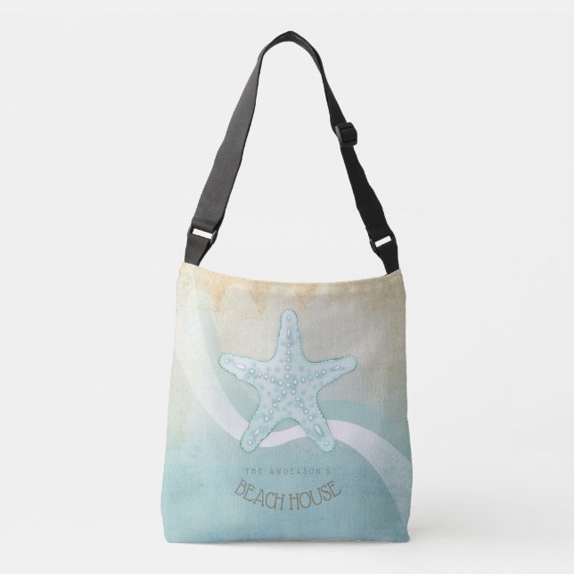 Sac Ajustable Beach House Nautical Starfish Aqua Blue ID623 (Devant)