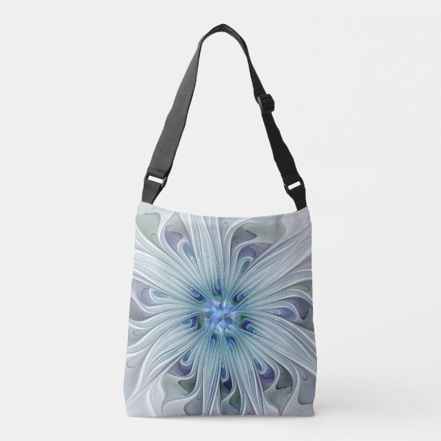 Sac Ajustable Beauté florale Abstraite moderne Blue Pastel Flowe (Devant)