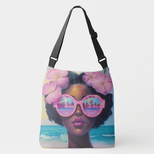 Sac Ajustable Beauté tropicale dans les tons roses (Devant)