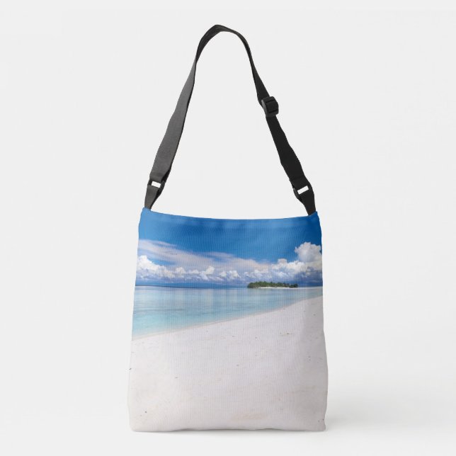 Sac Ajustable Beautiful white sables beach and turquoise ocean (Dos)