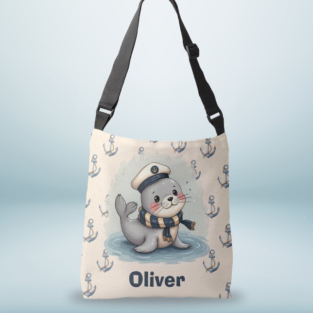 Sac Ajustable Bébé phoque mignon avec chapeau et écharpe de mari (Créateur téléchargé)
