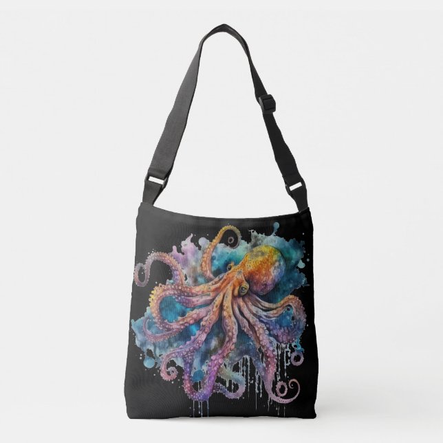Sac Ajustable Belle aquarelle pieuvre (Devant)