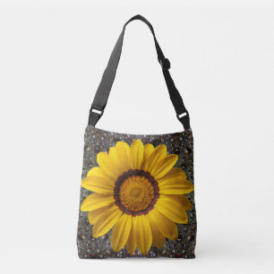 Sac Ajustable Belle fleur jaune sur arrière - plan abstrait