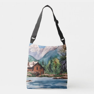 Sac Ajustable Belle peinture de maison de montagne 