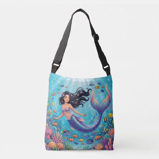 Sac Ajustable Belle sirène de dessin animé sous la mer  (Devant)