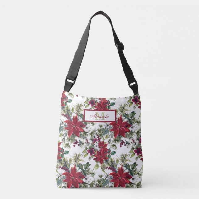 Sac Ajustable Belles pointes rouges et fleurs blanches (Devant)
