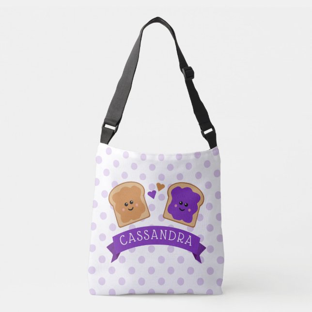 Sac Ajustable Beurre d'arachide mignonne et gelée (Devant)