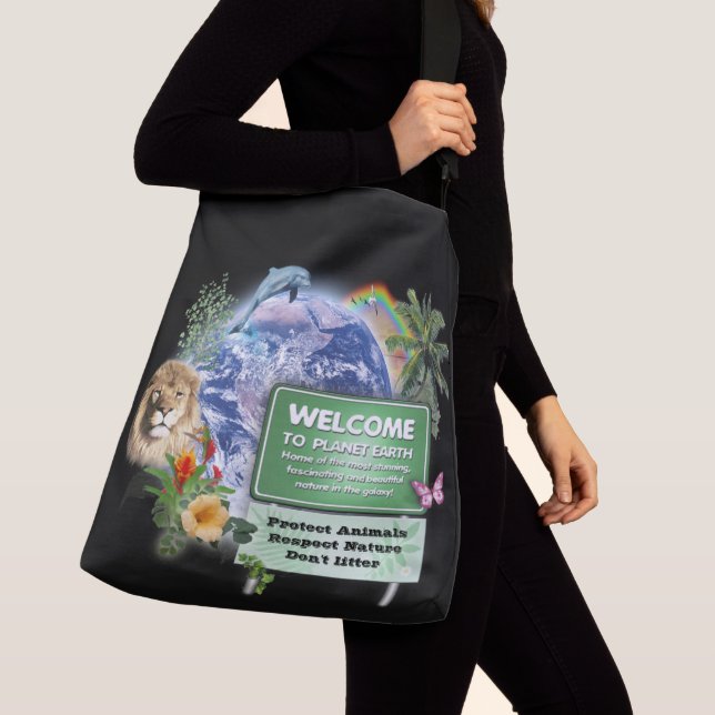Sac Ajustable Bienvenue sur la planète Terre (De près)