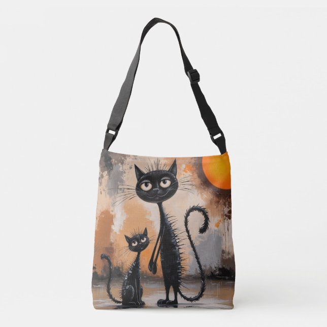 Sac Ajustable Big Cat Little Chat Halloween Fourre-tout (Dos)