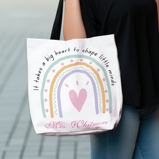 Sac Ajustable Big Heart Teacher Rainbow Back to School (Créateur téléchargé)