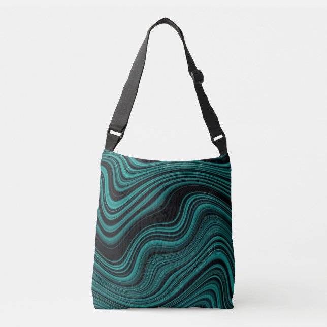 Sac Ajustable Black & Emerald Wavy Abstraction (Devant)
