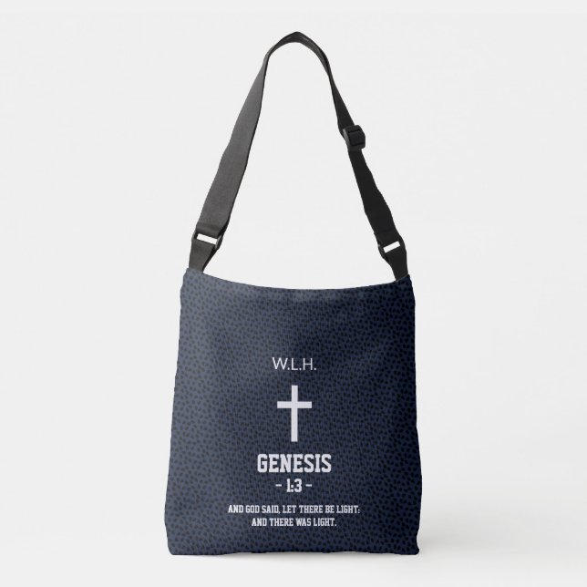 Sac Ajustable Black Flecks Pattern Bible Chapter Verse Christian (Devant)