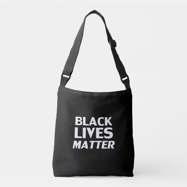 Sac Ajustable Black Lives Matter noir blanc typographie moderne (Devant)
