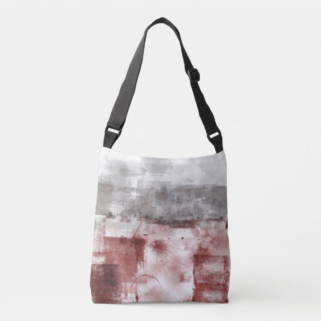 Sac Ajustable Blanc Gris Bourgogne Rustique Moderne Abstrait Nr5 (Devant)