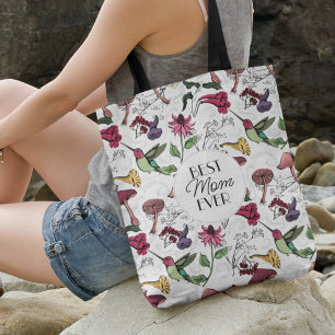 Sac Ajustable Blanc Meilleure maman jamais photo Hummingbird Flo