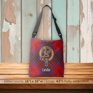 Sac Ajustable Blason du Clan Leslie sur tartan rouge