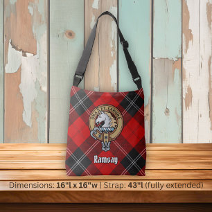 Sac Ajustable Blason du clan Ramsay sur tartan rouge