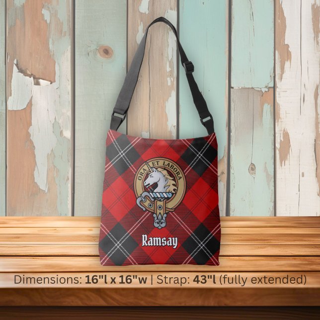 Sac Ajustable Blason du clan Ramsay sur tartan rouge (Créateur téléchargé)