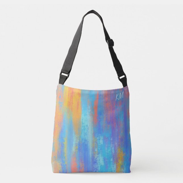 Sac Ajustable Bleu Abstrait et orange (Devant)
