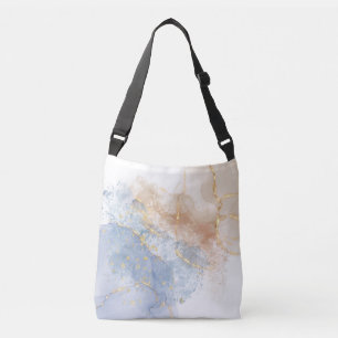 Sac Ajustable Bleu Abstrait, Taupe et Or