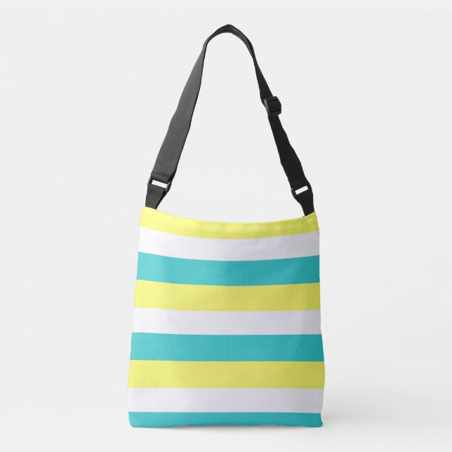 Sac Ajustable Bleu d'Aqua, jaune citron et blanc (Devant)