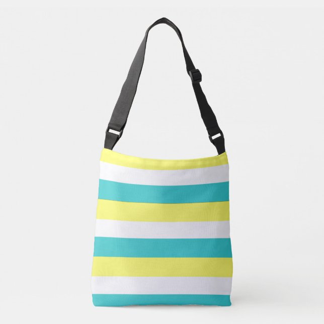 Sac Ajustable Bleu d'Aqua, jaune citron et blanc (Devant)
