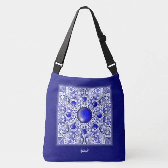 Sac Ajustable Bleu de dentelle en céramique de Grèce (Devant)