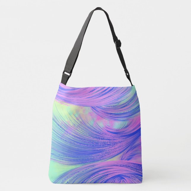 Sac Ajustable Bleu élégant violet Abstrait plumes (Dos)