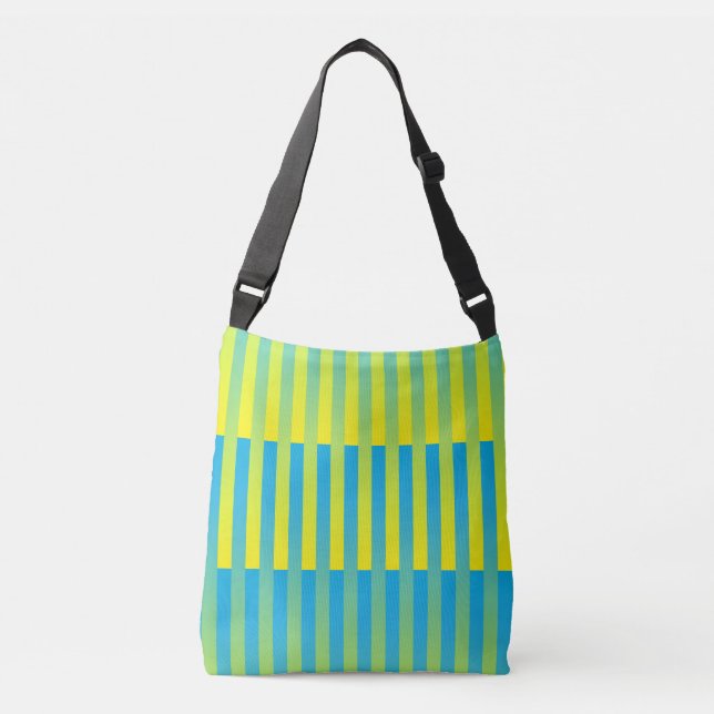 Sac Ajustable Bleu Jaune Vert Motif Rayé (Devant)
