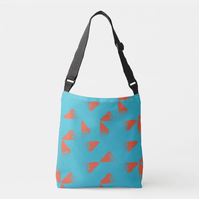 Sac Ajustable Bleu, orange, dynamique, motif géométrique tendanc (Devant)