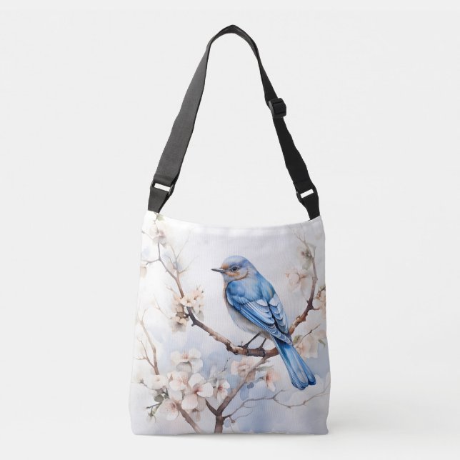Sac Ajustable Bleu printanier dans l'arbre florissant (Devant)