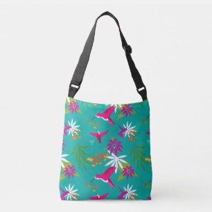 Sac Ajustable Bleu rose pourpre Hummingbird Tropical Flower Prin