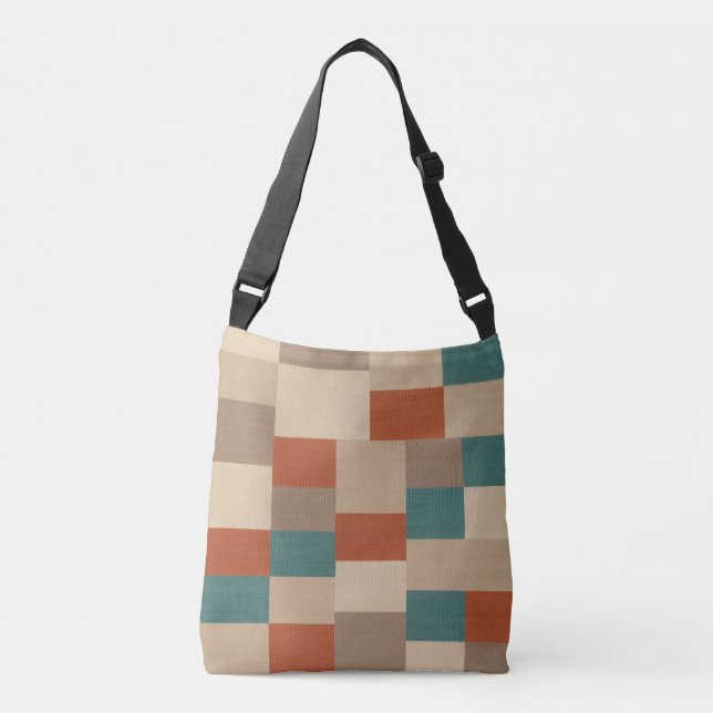 Sac Ajustable Bloc géométrique Abstrait moderne en Turquoise et  (Devant)