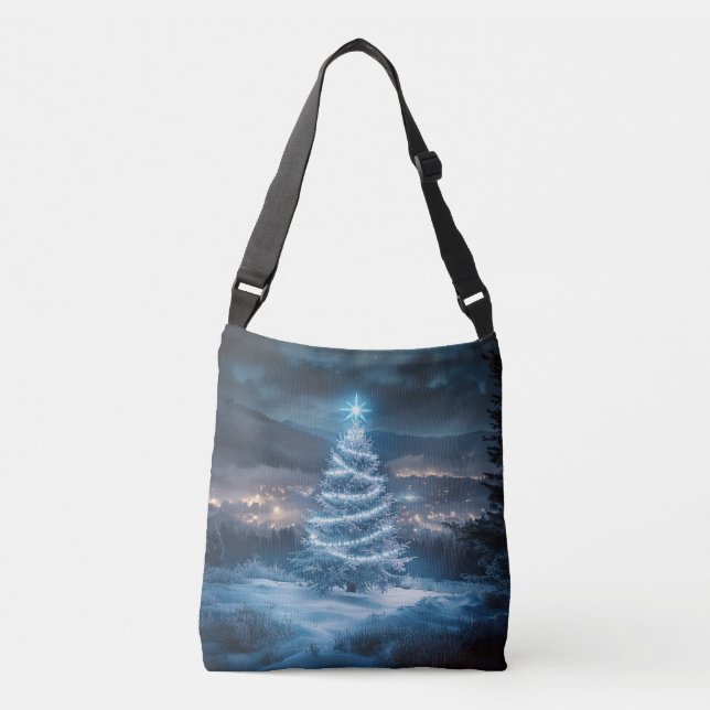 Sac Ajustable Blue Glowing Winter Night Christmas Tree (Devant)