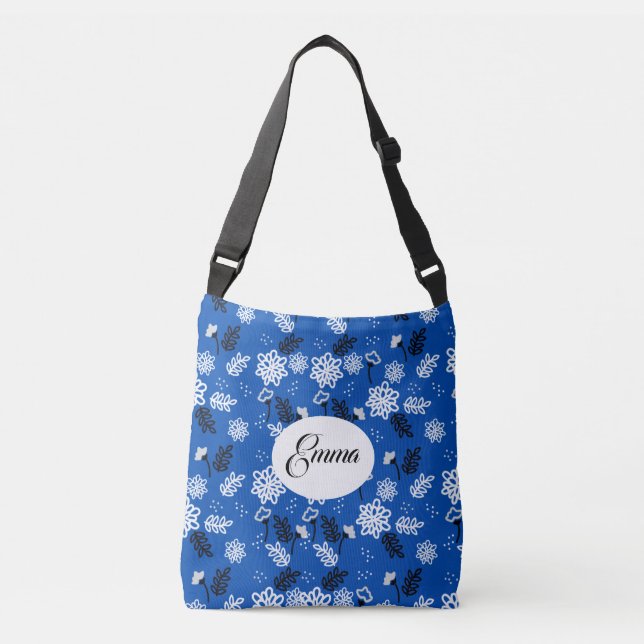 Sac Ajustable Blue leaves romantic garden (Devant)