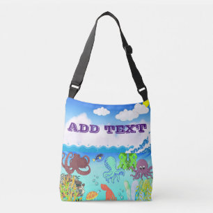 Sac Ajustable Blue Ocean Waves Octopus Deep Sea Coral Garden