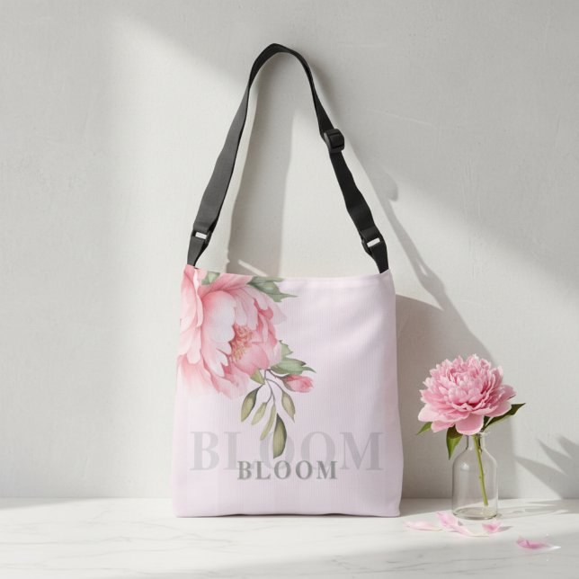 Sac Ajustable Blush Rose Pivoine Florale | Élégant Fourre-Tout A (Créateur téléchargé)