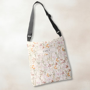 Sac Ajustable Boho Fleur sauvage Tout-Sur-Impression Épaule Beig