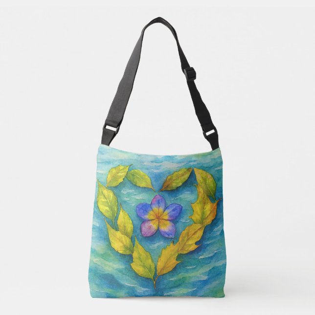 Sac Ajustable Bolso bandolera flor en el mar  (Devant)