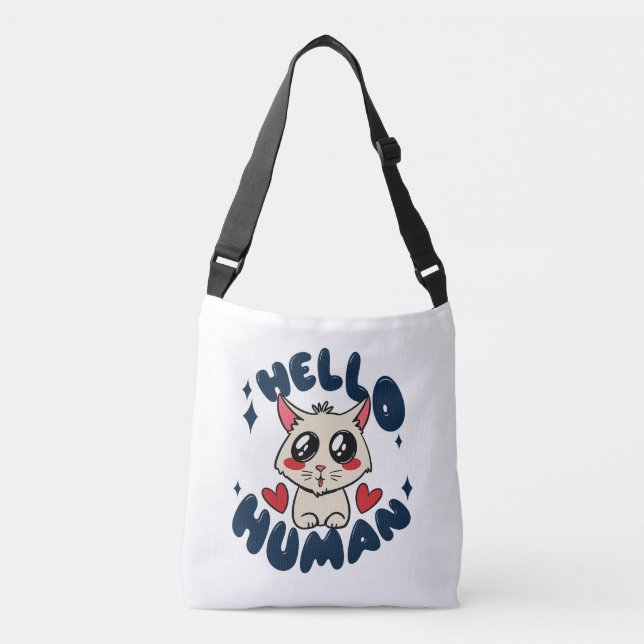 Sac Ajustable Bonjour humain Chat Mignon (Devant)