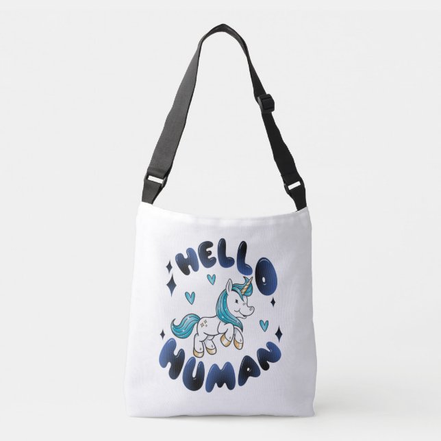 Sac Ajustable Bonjour humain Licorne adorable (Devant)