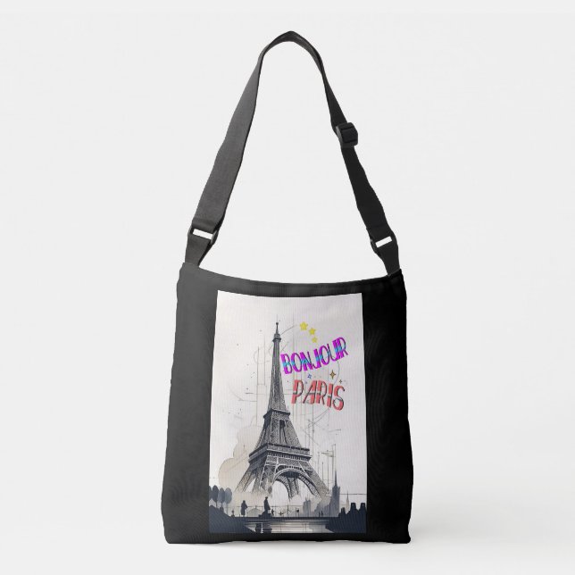 Sac Ajustable Bonjour Paris coloré (Devant)
