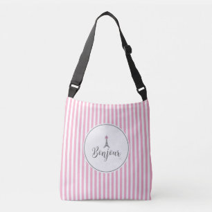 Sac Ajustable Bonjour Tour Eiffel, Arc rose, Moderne