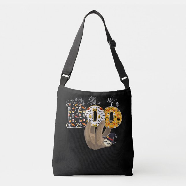 Sac Ajustable Boo Halloween Avec Sloth Witch Casquette Et Spider (Devant)