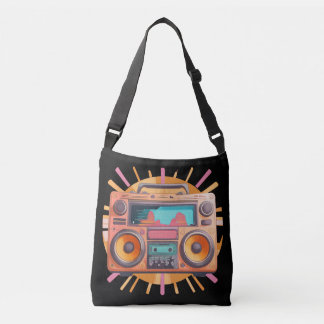 Sac Ajustable Boombox retro coloré des années 80 avec un coup de