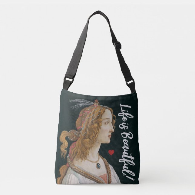 Sac Ajustable Botticelli Nymph Portrait Peinture Art (Devant)