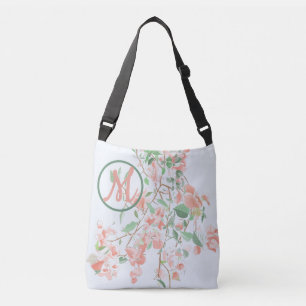 Sac Ajustable Bougainvilliers roses Floral Monogramme Aquarelle