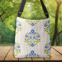 Bouquet d'Astors motif floral bleu